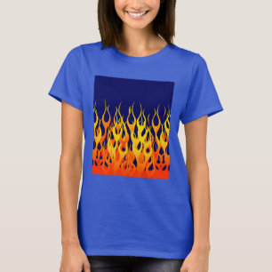 Vibrierender Klassiker, der Flammen auf T-Shirt