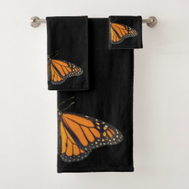 Vibrierender Monarchfalter Wings Fotografie Badhandtuch Set