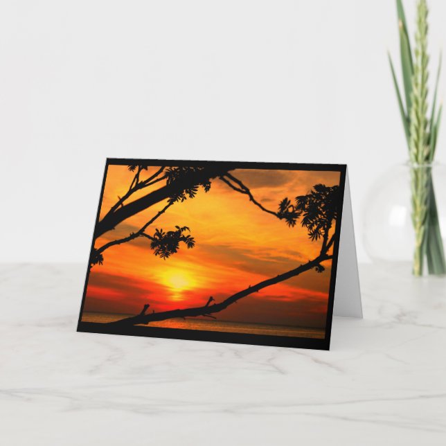 Vibrierender Sonnenuntergang, der an Sie denkt Karte (Vorderseite)
