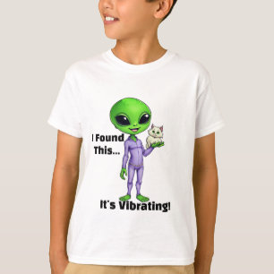 Vibrierendes Alien-Katze-Shirt - Ich fand dieses l T-Shirt
