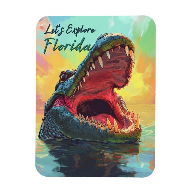 Vibrierendes Alligator-Abenteuer in Florida Magnet (Vertikal)