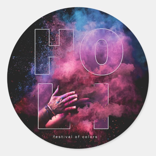Vibrierendes Holi Festival des Farbentwurfs Runder Aufkleber (Vorderseite)