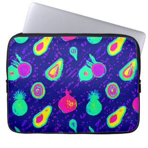 Vibrierendes Neon Fruits Design Laptopschutzhülle