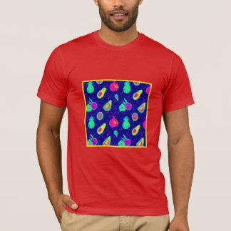 Vibrierendes Neon Fruits Design T-Shirt