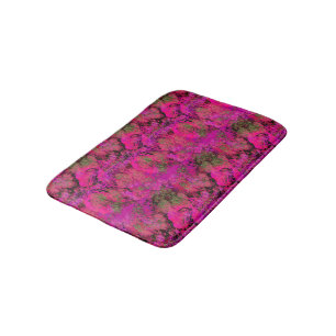 Vibrierendes rosa Laub-Muster Badematte