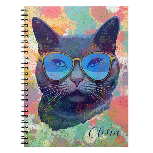 Vibrierendes russisches blaues Notebook mit Azure  Notizblock (Vorderseite)