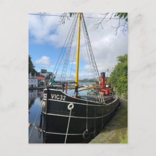 Vic32 Pufferboot im Crinan-Kanalbecken, Schottland Feiertagspostkarte
