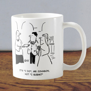 Vicar bei Wedding sagt Bridegroom, dass er "Ich tu Kaffeetasse