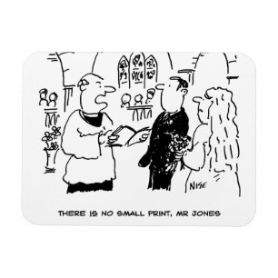 Vicar & Bridegroom bei der Hochzeitsheirat-Zeremon Magnet