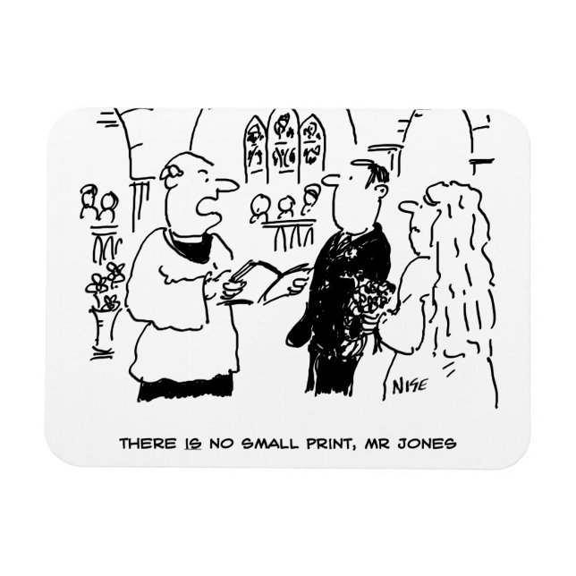 Vicar & Bridegroom bei der Hochzeitsheirat-Zeremon Magnet (Horizontal)