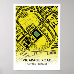 Vicarage Road Poster – Heimstätte des Watford FC,