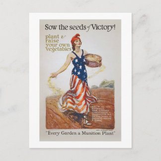Viceggarden Liberty Sow Samen Weltkrieg Propaganda Postkarte