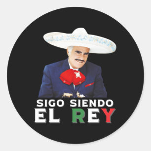 Vicente Fernandez Siendo El Rey mexikanische Flagg Runder Aufkleber