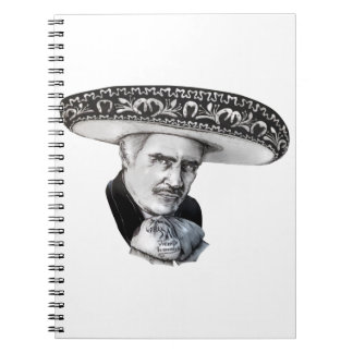 Vicente Fernandez Sombrero Zeichnend Notizblock
