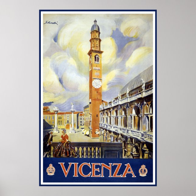 Vicenza Italy Vintage Travel Poster (Vorne)