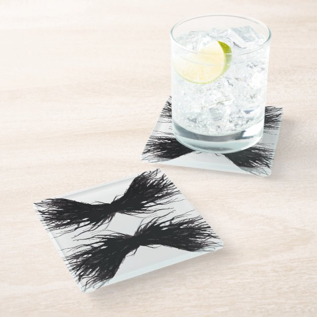 Vices Abstract Black Wings Alcohol Ink Art Glasuntersetzer (Schrägansicht)