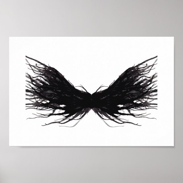 Vices Abstract Black Wings Alcohol Ink Art Poster (Vorne)