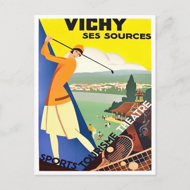 Vichy France Vintage Postkarte (Vorderseite)