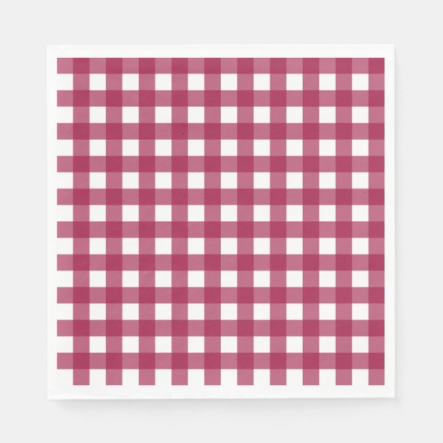 Vichy Rouge Cerise Serviette (Vorderseite)
