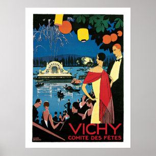 Vichy Vintage Französisches Reiseplakat Poster