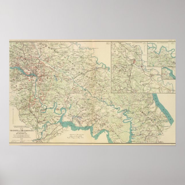 Vicinity Richmond, Va, Halbinsel Poster (Vorne)