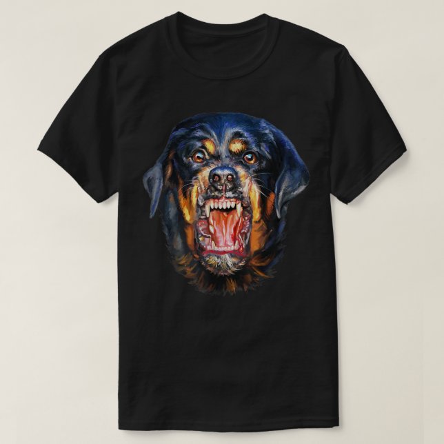 Vicious Rottweiler Dog Barking  T-Shirt (Design vorne)