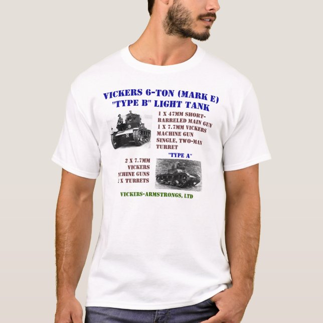 Vickers 6-Ton helle Behälter T-Shirt (Vorderseite)