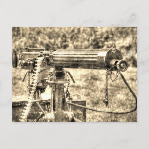 Vickers-Maschinengewehr Vintage Postkarte