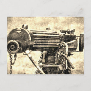 Vickers-Maschinengewehr Vintage Postkarte