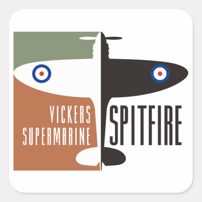Vickers Supermarinfeuer Quadratischer Aufkleber (Vorderseite)
