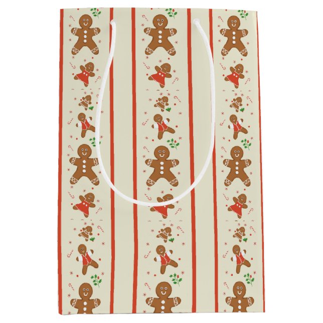 Vickie’s Gingerbread Parade-Cream Gift Bag Mittlere Geschenktüte (Vorderseite)