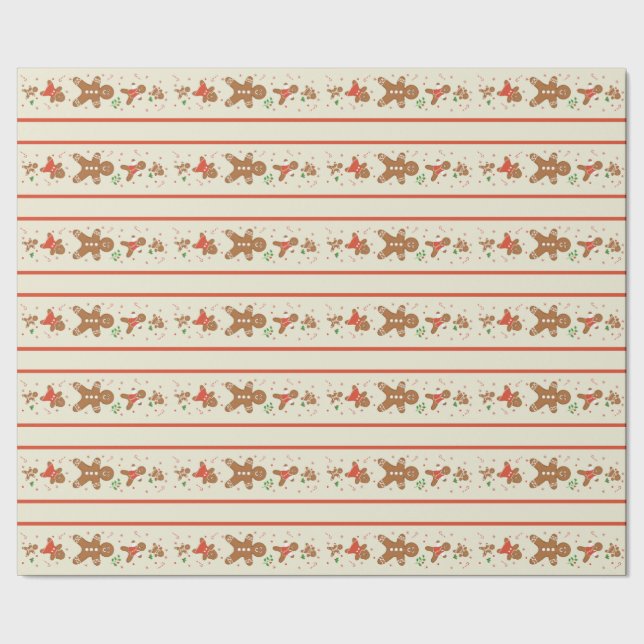 Vickie’s Gingerbread-Parade-Creme Geschenkpapier (Saum)