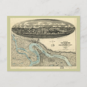 Vicksburg Mississippi 1863 Antike Panoramakarte Postkarte
