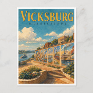 Vicksburg Mississippi Riverfront-Murals GeoSaga Postkarte