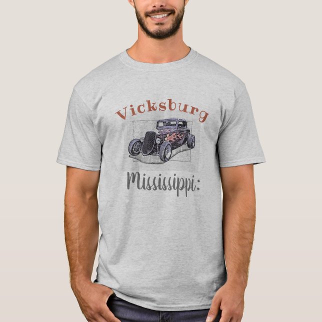 "Vicksburg Mississippi" Vintager Hotrod T-Shirt (Vorderseite)