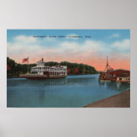 Vicksburg, MS - View of Mississippi River Ferry