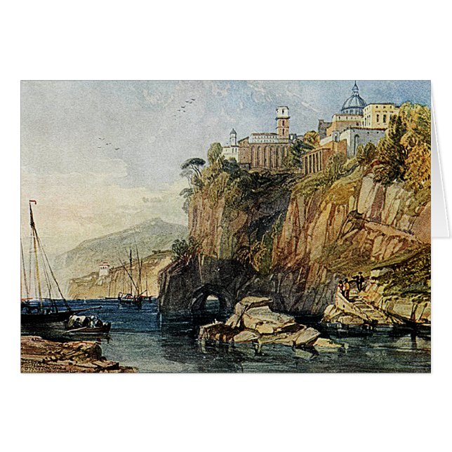 Vico, Bucht von Neapel - Aquarellmalerkarte (Vorderseite (Horizontal))