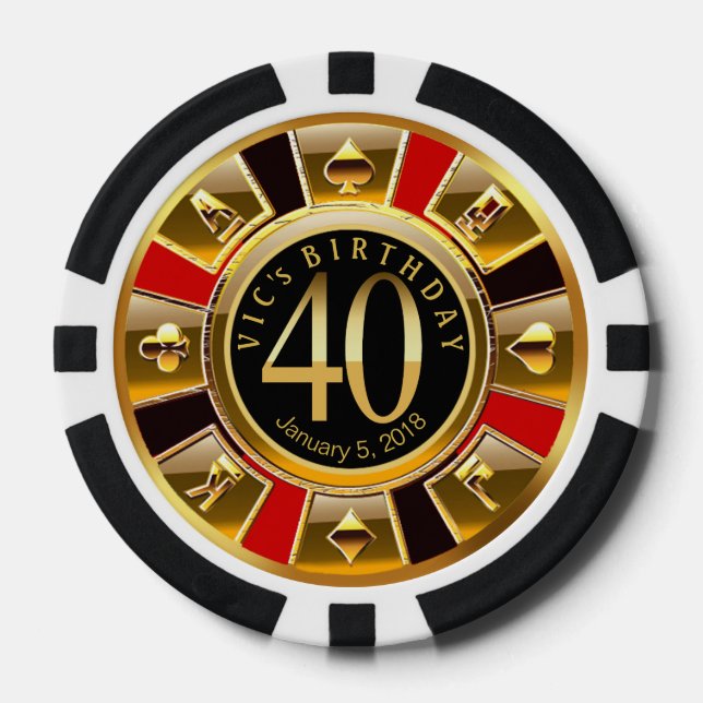 Vics 40. Tag Pokerchips (Vorderseite)