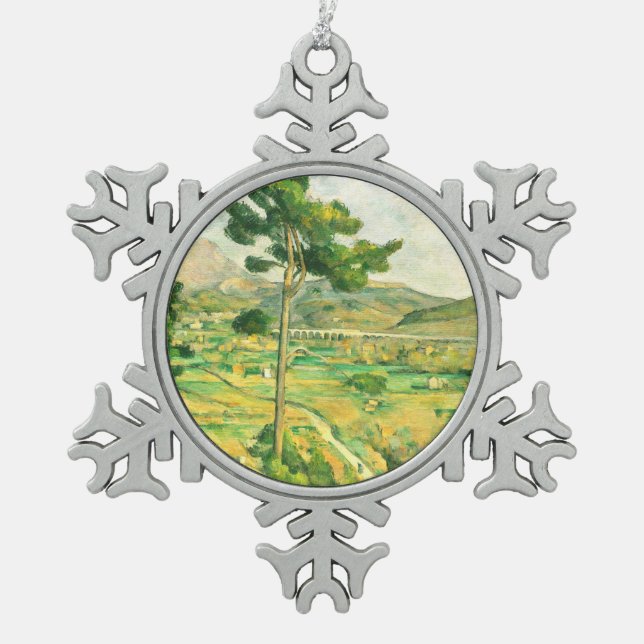 Victoire und Viadukt Paul Cezanne Schneeflocken Zinn-Ornament (Vorderseite)