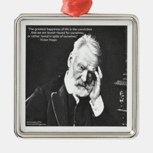 Victor Hugo & Glück Zitate Geschenke T-Shirts usw. Silbernes Ornament