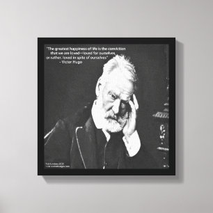 Victor Hugo & Happiness Quote Canvas Print Leinwanddruck