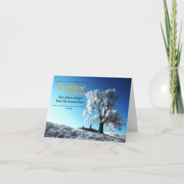Victor Hugo Inspiration Zitat "Lachen" Dankeskarte (Vorderseite)