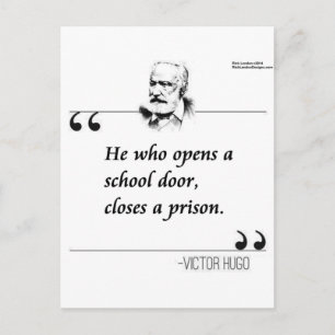 Victor Hugo Open School Door Zitat Postkarte