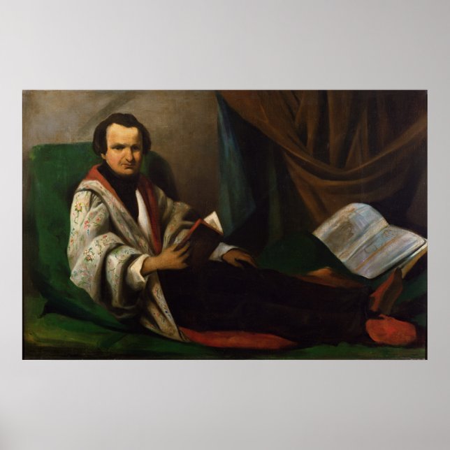 Victor Hugo zu seinem Diwan, c.1830-40 Poster (Vorne)