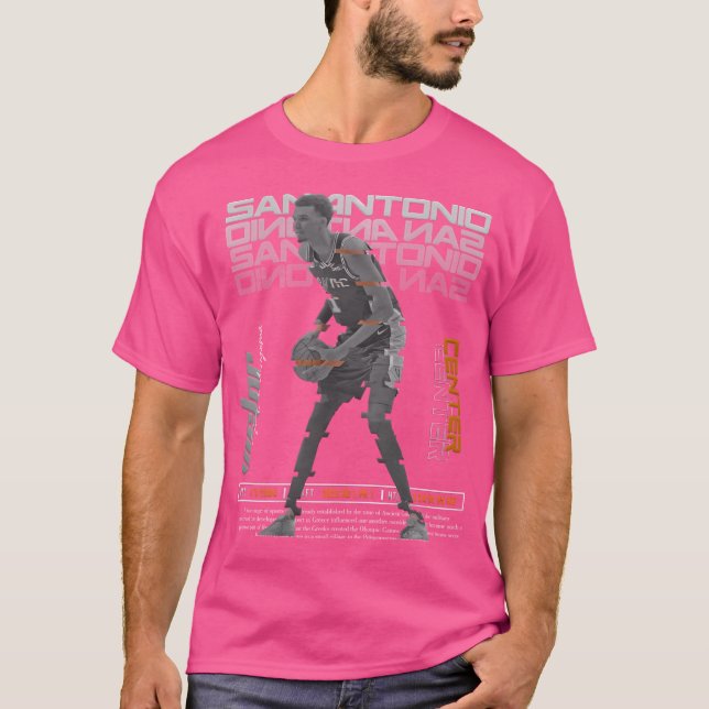 Victor Wembanyama Basketball Art Spurs T-Shirt (Vorderseite)