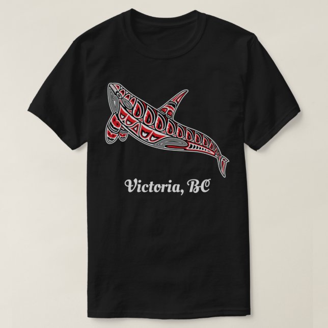 Victoria, BC Canada Native Upward Orca Killer Whal T-Shirt (Design vorne)