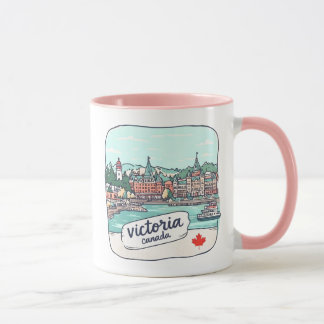 Victoria BC Canada Pastel Skyline Cute Cityscape Tasse