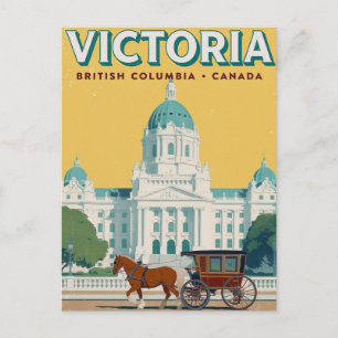 Victoria BC Parlament Retro Postkarte
