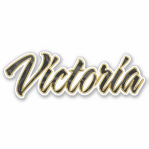 Victoria black gold Lettering Aufkleber Sticker