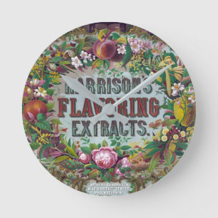 Victoria-Blumen-Frucht-Backextrakte-Diagramm  Runde Wanduhr